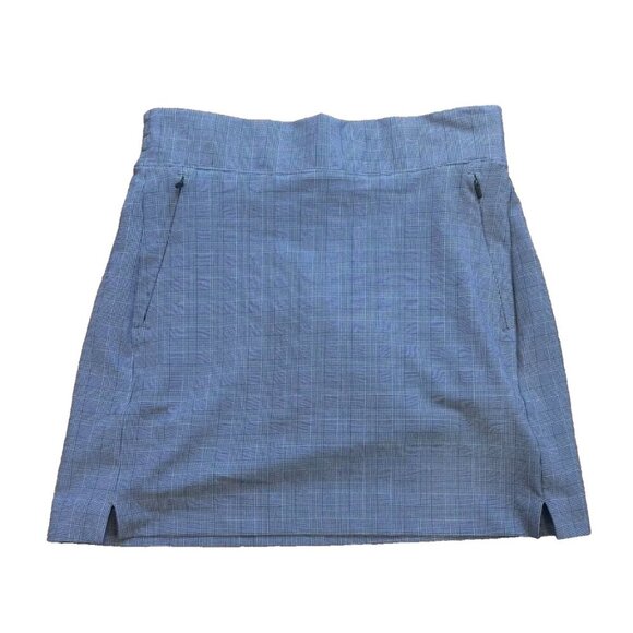 Athleta Plaid Soho GRAY Pull On zipper pockets Golf Elastic Waist Womens SIZE 0 - Picture 4 of 7